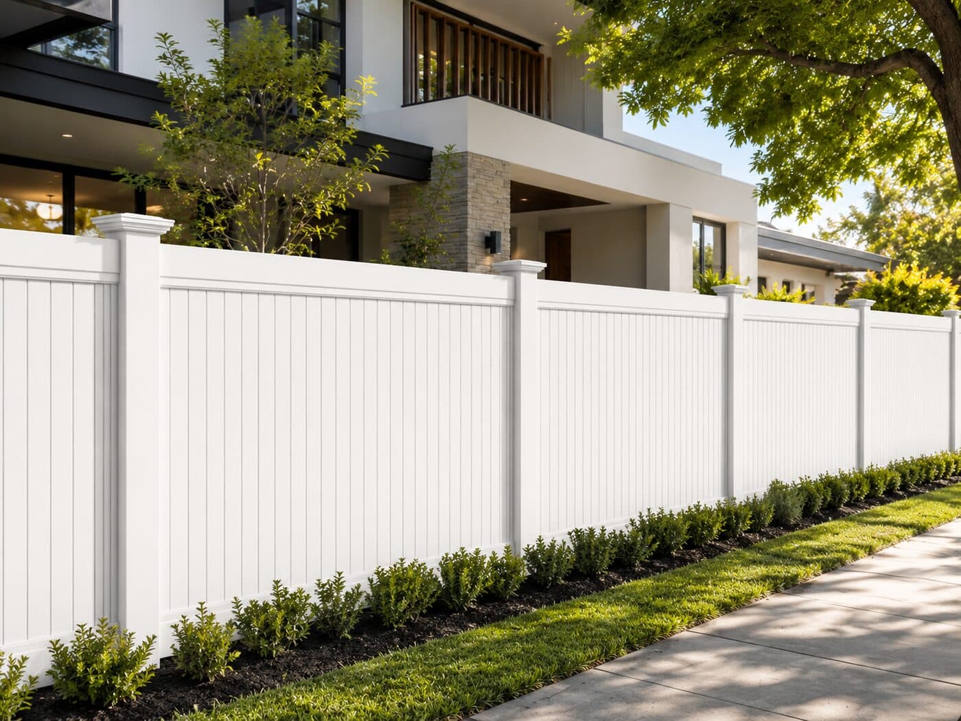 Ascot 2.4 metre fence framing a contemporary architectural facade.